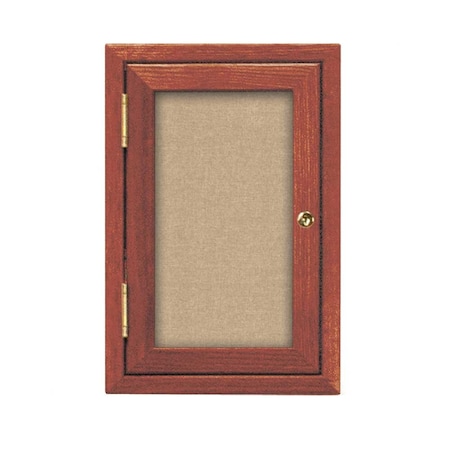 United Visual Products Single Door Enclosed Radius EZ Tack Board, 18"x24", Header, Gold/Black UV7010EZ-BLACK-GOLD